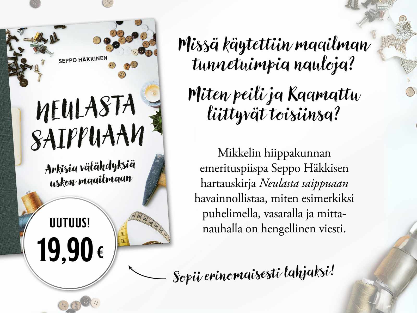 Featured image for “Piispa Seppo Häkkinen Sley-Median kirjailijaksi”